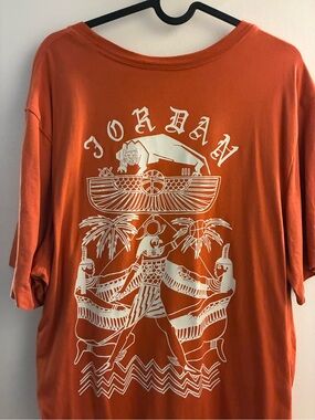 Jordan Orange Short-Sleeve Tee with White Graphic